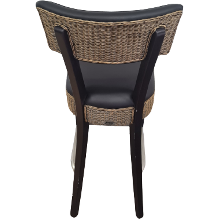 SEDEX Barhocker Pascal – Rattan-Loomgeflecht & Kunstleder, schwarz – Bild 3