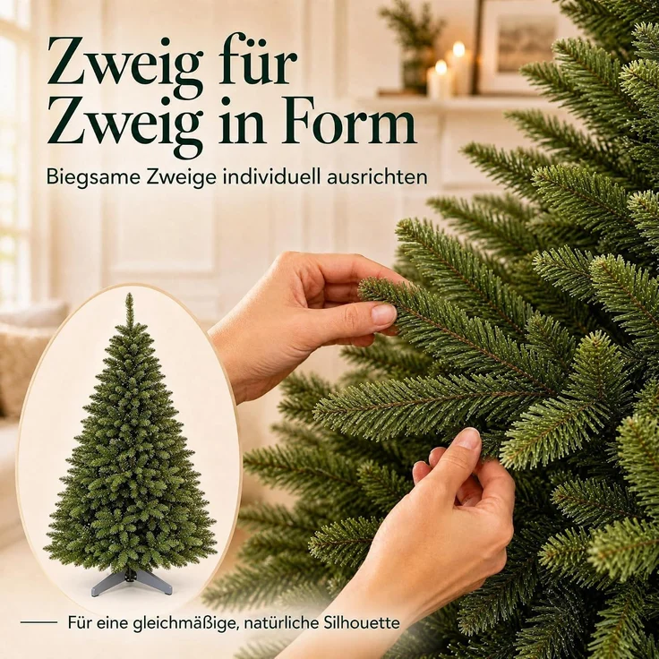 Relaxdays Künstlicher Weihnachtsbaum Nordmanntanne – Bild 7