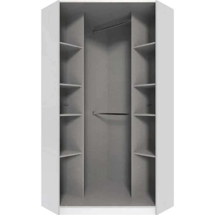 Eckkleiderschrank >Clack< in HOCHGLANZ LACK WEISS - 95x198x95cm (BxHxT) – Bild 4