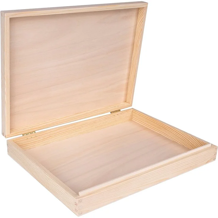 Creative Deco Holzkiste A4 mit Deckel Unlackierte Aufbewahrungsbox, Holzbox Ideale Schatulle zur Lagerung der Wertsachen, Dokumente – Bild 1