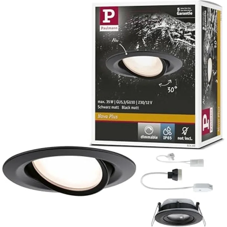 Paulmann 92460 Einbauleuchte LED Nova Plus schwenkbar IP65 93mm schwarz