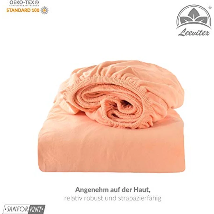 leevitex® Spannbettlaken Spannbettlaken Boxspringbett & Wasserbett Spannbettlaken 150 g/m², Gummizug: rundum, Mako-Baumwolle, ÖkoTex, 180x200 – 200x220 cm + 40 cm Steg – Bild 7