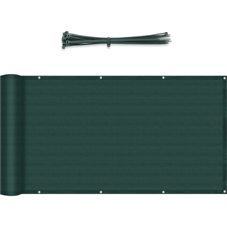Sekey Balkon Sichtschutz HDPE 220g/m² | Wetterfest & Schnelltrocknend | Lichtdurchlässig & Blickdicht | 90x500 cm, Grün