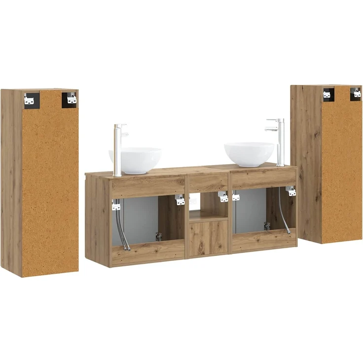 vidaXL Badezimmermöbel-Set 5 Stk. Artisan-Eiche 33 x 34,5 x 100 cm 3405992 – Bild 7