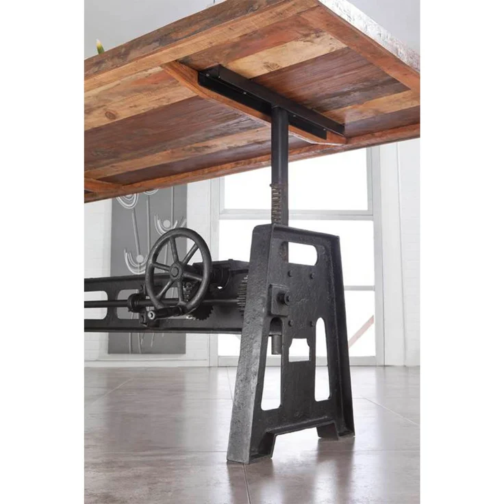 Esstisch Altholz höhenverstellbar 200x100x75-105 mehrfarbig lackiert INDUSTRIAL #23 – Bild 7