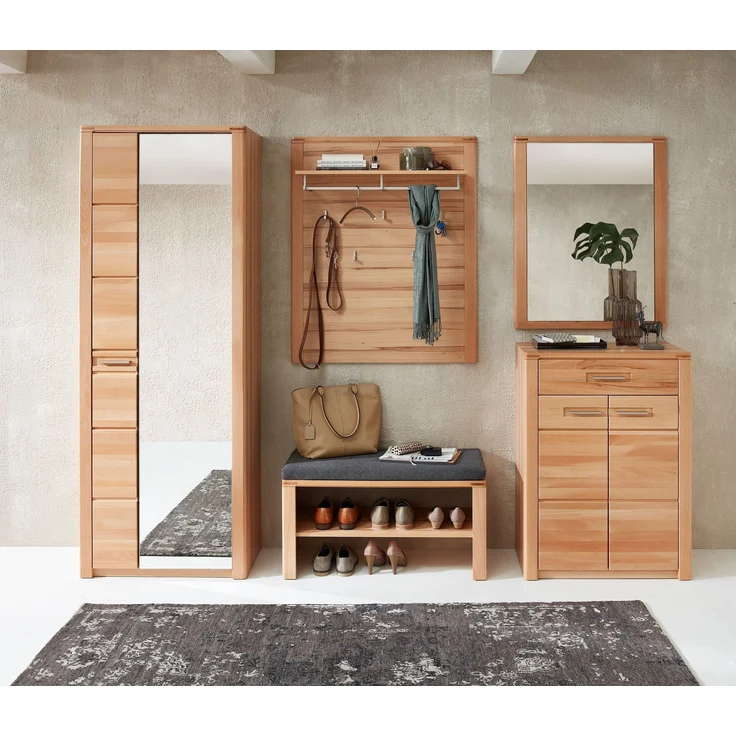 Garderoben-Set >Nature One< 5-teilig, soft-close, FSC Kernbuche teilmassiv - 268x201x40cm (B/H/T) – Bild 1