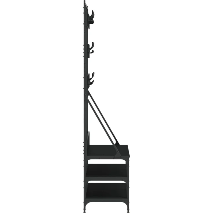 vidaXL Kleiderständer mit Schuhablage Schwarz 100x40x184 cm 837857 – Bild 5