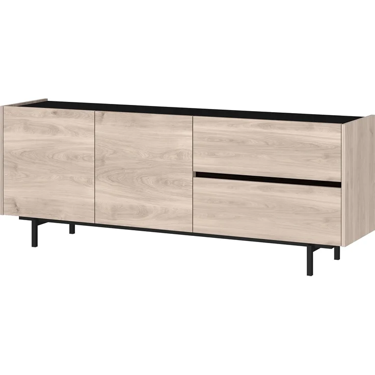 Germania Lowboard 1056-627 GW-Cantoria, in Eiche/Schwarz, Schubladen mit Selbsteinzug, 162 x 63 x 40 cm (BxHxT) – Bild 1