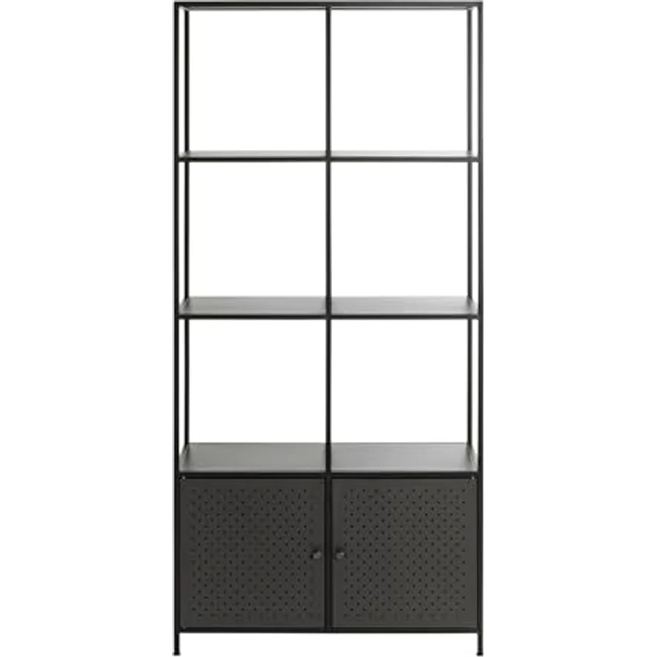 XXXL Xxxl Regal, Schwarz, Metall, 2 Fächer, 80x175x35 cm, für Wohnzimmer und Bücherregale – Bild 4