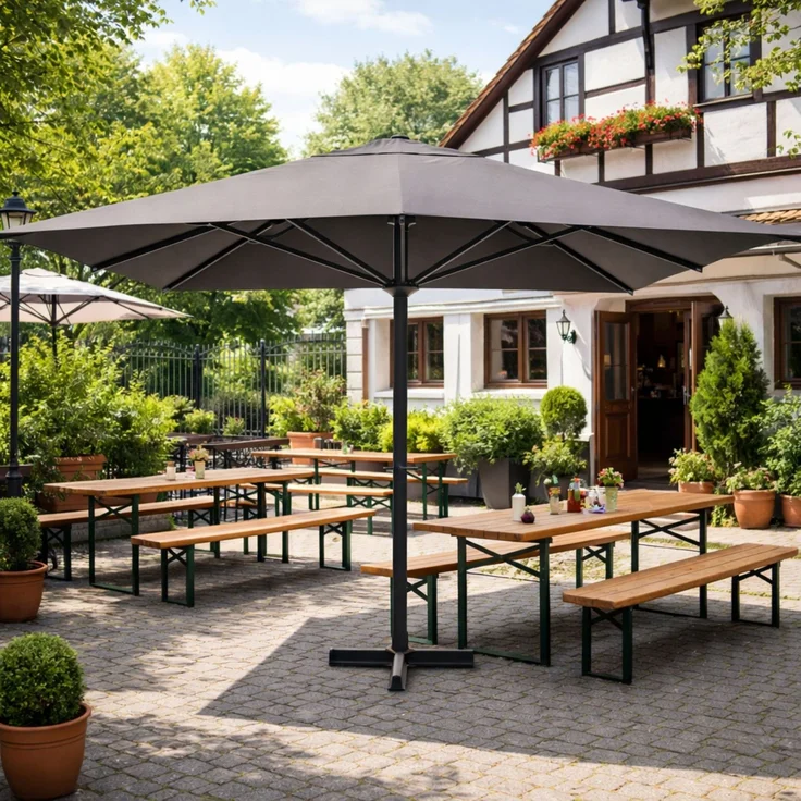 osoltus GASTRO Mittelmast-Schirm PROFI 4x4 m Anthrazit – Bild 2