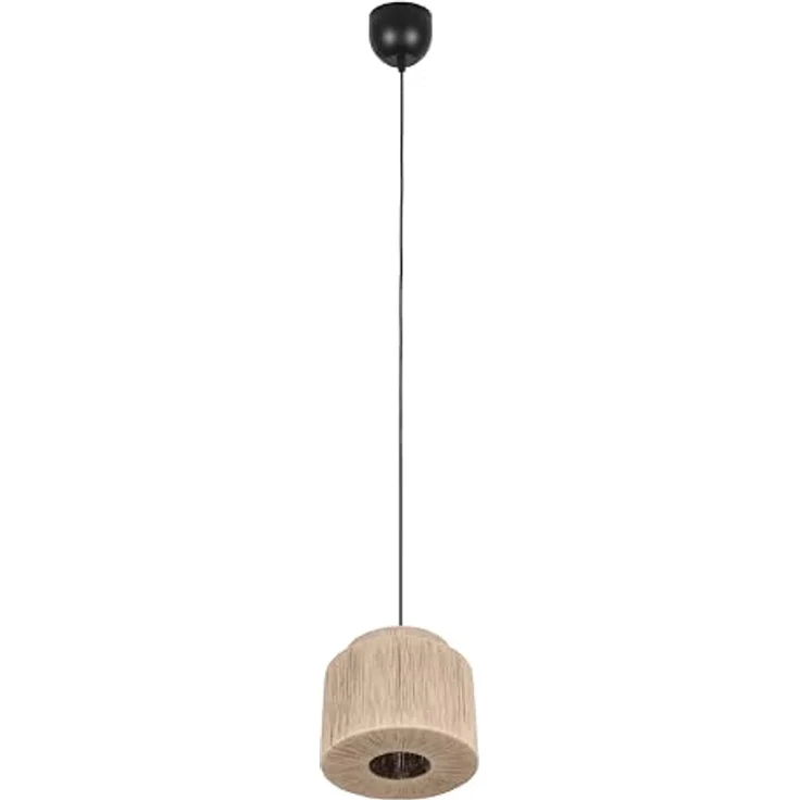 TRIO Smilla Pendelleuchte, 31cm schwarz mit braunem Seil, E27 LED geeignet, für Wohnzimmer und Schlafzimmer – Bild 8