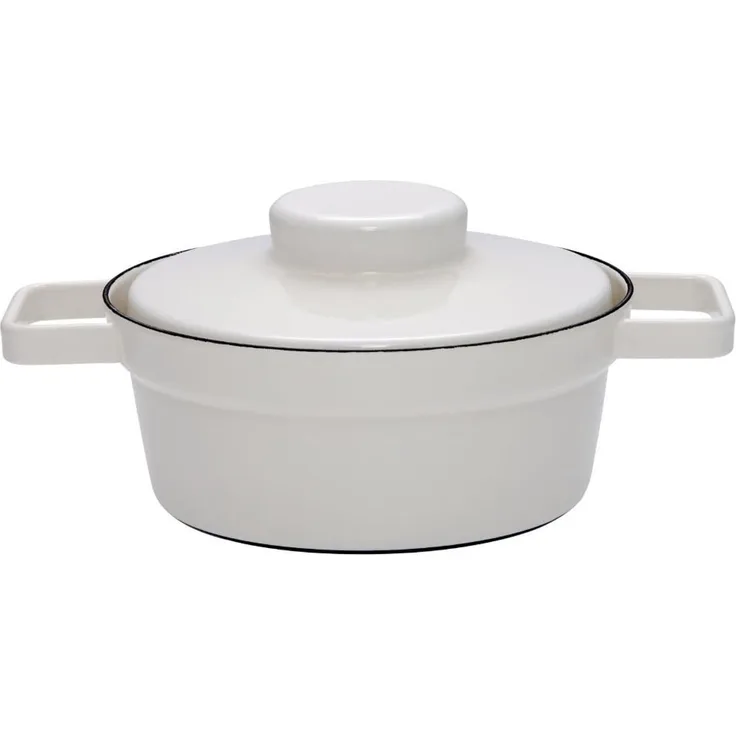Riess Aromapot Kasserolle mit Deckel Ø20cm 1,2 Liter Light Grey Emaille Induktion