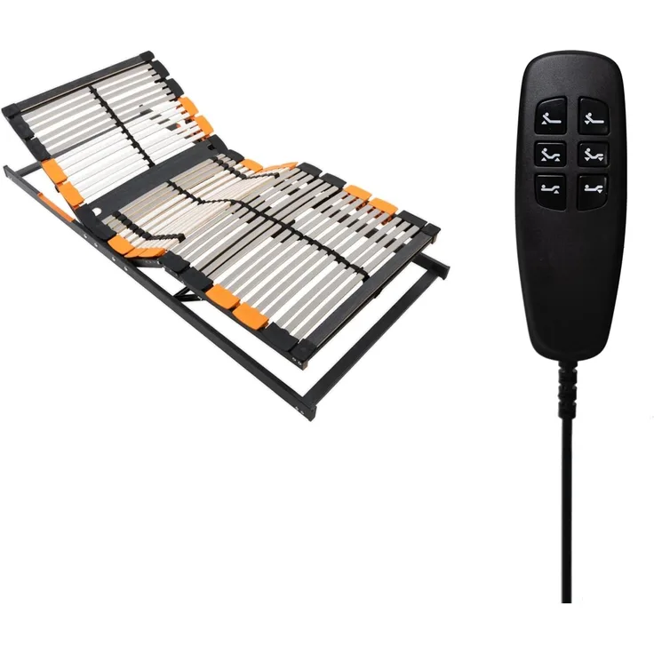 BMM Lattenrost 80x200 cm Premium XXL Motorrahmen bis 180 kg/elektrisch verstellbar/7 Zonen/für alle Matratzen/Höhe 10 cm/Lattenroste produziert in Deutschland