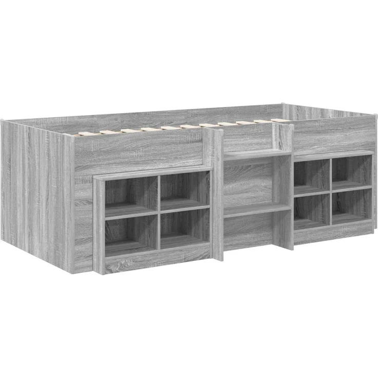 vidaXL Loft Bettgestell mit Schrank 3 stk. Sonoma-Grau Holzwerkstoff 3423411 – Bild 3