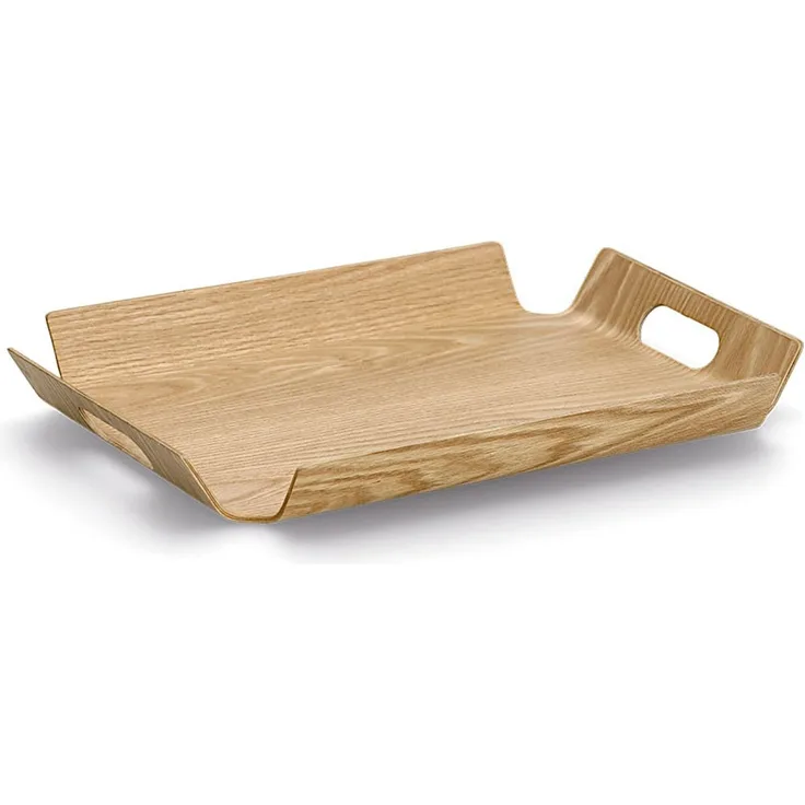 ZELLER 25654 Serviertablett, Holz/Eichefurnier, ca. 44,5 x 33,5 x 4,5 cm