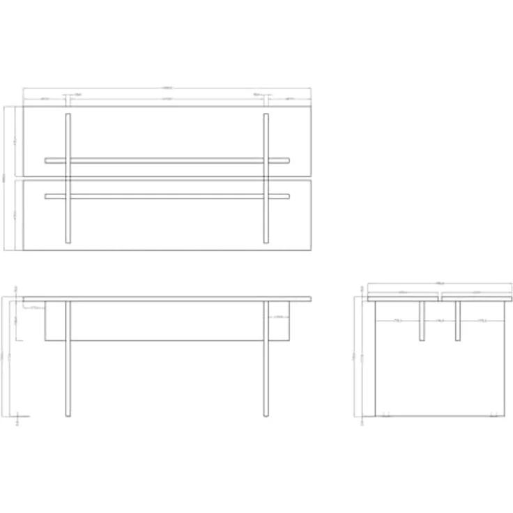 Selsey 'Duelio' Esstisch mit geteilter Platte, Eichenholzoptik, ca. 75 x 90 x 180 cm – Bild 3
