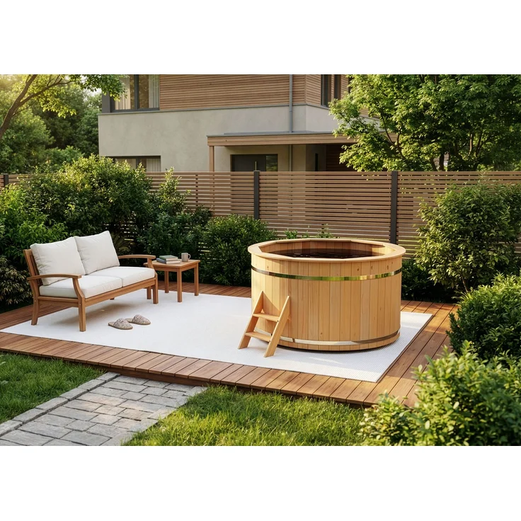 FinnTherm Badefass Bergen aus Holz mit Montagematerial – Bild 2