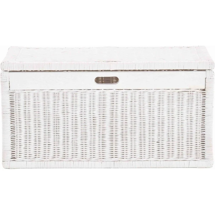 Krines Home Wäschetruhe Korb mit Deckel Rattan geflochten Regalkorb Schrankkorb Aufbewahrung, 68 cm Breit, mit Klappdeckel – Bild 4