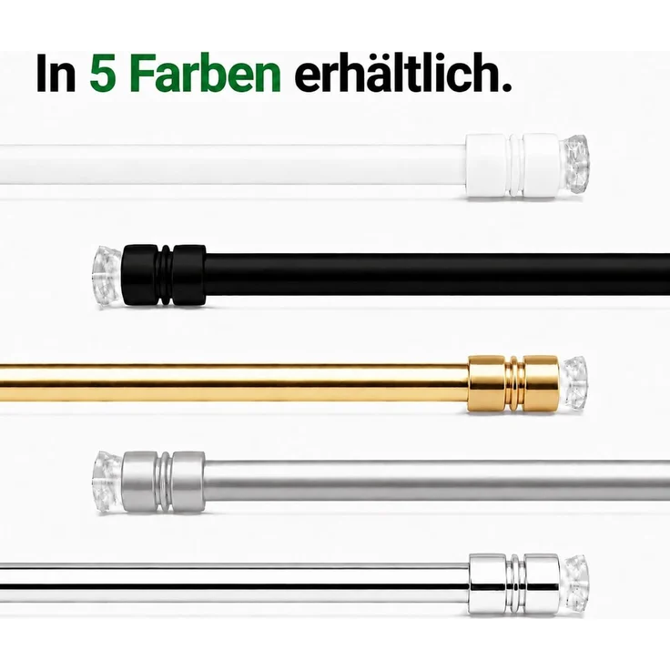 Bestlivings Gardinenstange zum Klemmen ohne Bohren, Klemmstange 80-120 cm, Weiß, Ø 10 mm, für Scheiben- & Bistrogardinen, Teleskopstange mit Schraubtechnik – Bild 8