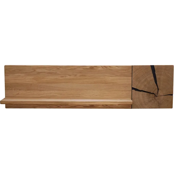 Wandboard >KM-0660< in braun aus Wildeiche massiv geölt - 90x25x8cm (BxHxT)