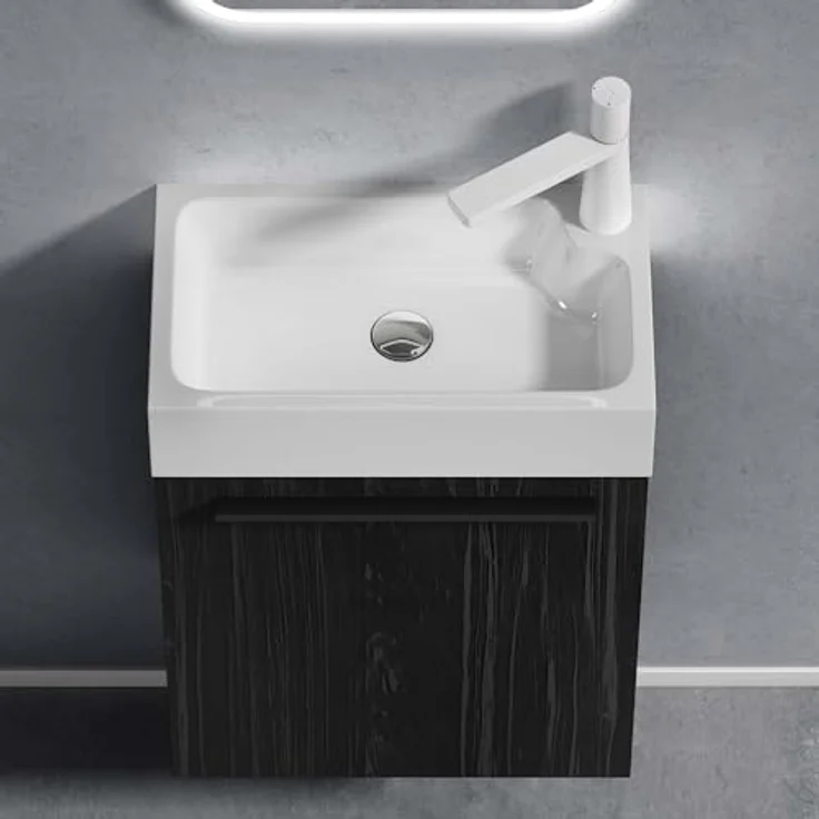 doporro Badezimmer-Set Badmöbel-Set Gäste WC Waschbecken Waschtisch mit Unterschrank PISA – Bild 4
