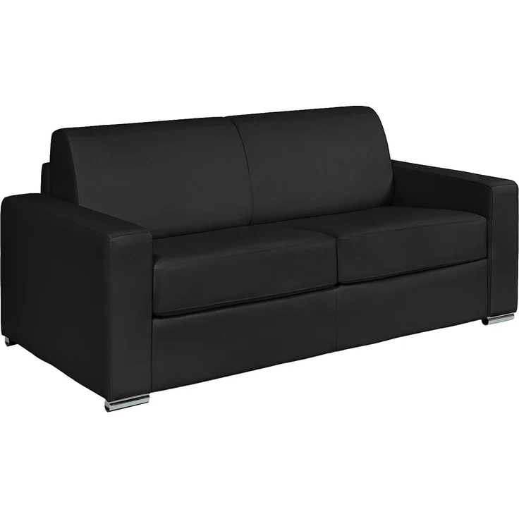 Vente-unique - CALITO - Schlafsofa - Plastik - Kunststoff (PVC), Metall - Schwarz - 194 x 223 x 85 cm – Bild 4