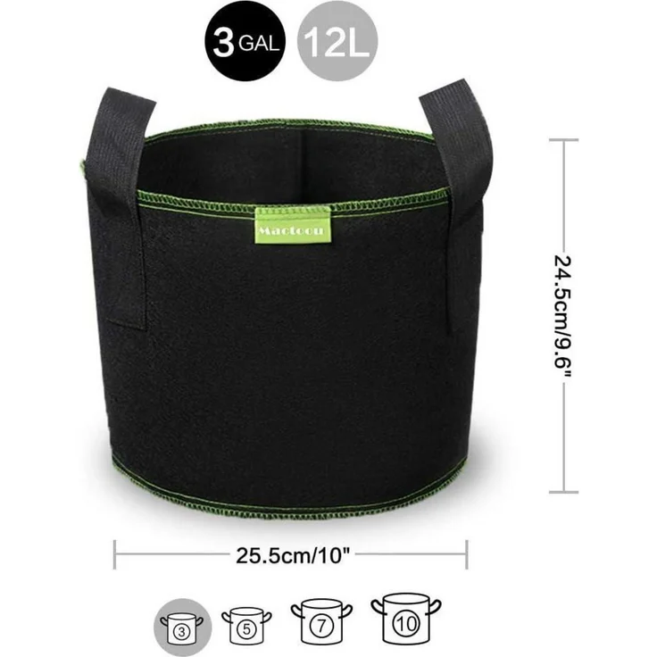 Tomaten Kübel Pflanztasche 5x 12 L Vliesstoff Griffe für Kartoffeln Erdbeeren 3 – Bild 2