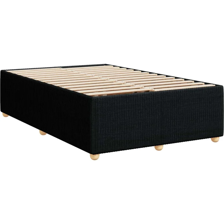 vidaXL Boxspringbett mit Matratze Schwarz 120 x 190 cm Stoff 3451428 – Bild 5