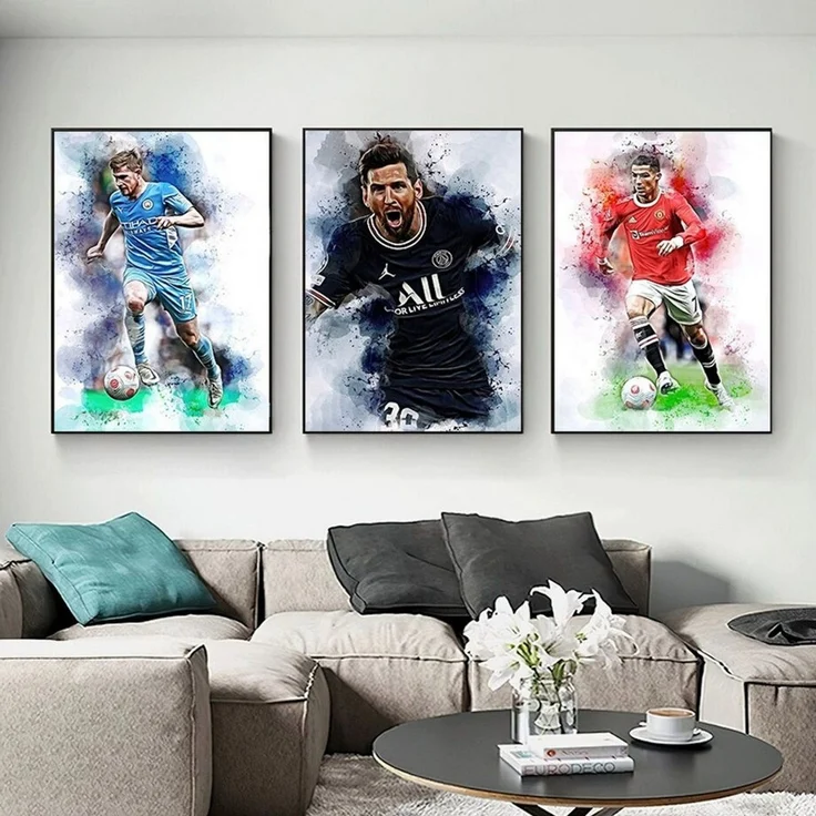 JUSTGOODMOOD Poster Fußballspieler Lionell Messi Christiano Ronaldo Tor Jubel als Deko Pri, A (1 St) – Bild 4