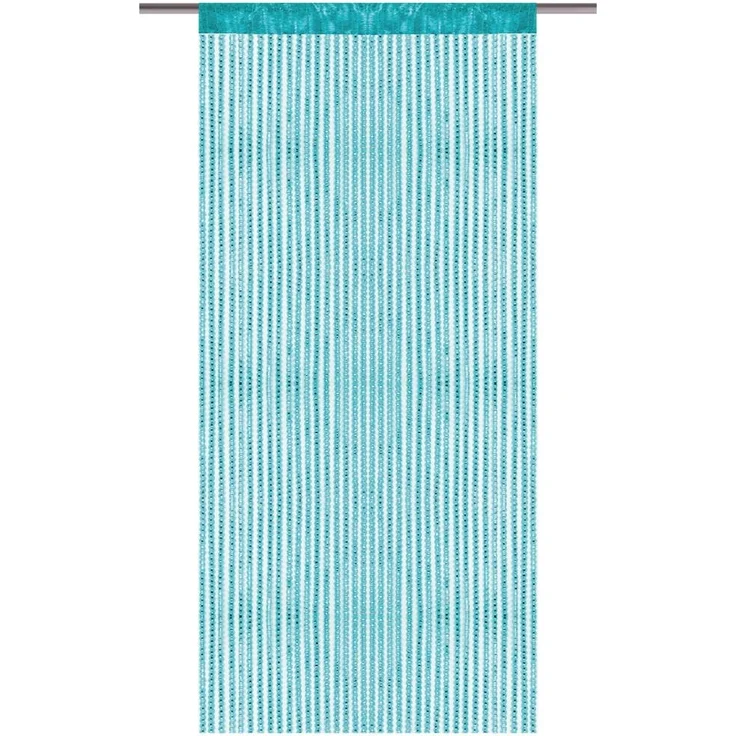 Arsvita Fadenvorhang Metallik-Optik mit Stangendurchzug, Türvorhang 140x250cm (Türkis) – Bild 1