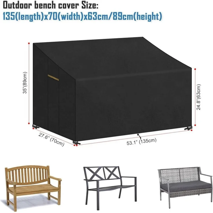 Gartenbank Abdeckung wasserdicht Polyrattan – Bild 2