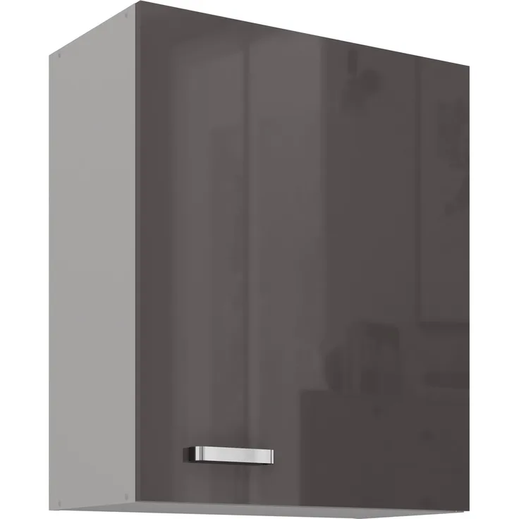 Küchen Hängeschrank 60 Hochglanz Grau Küchenzeile Küchenblock Küche Grey Bianca