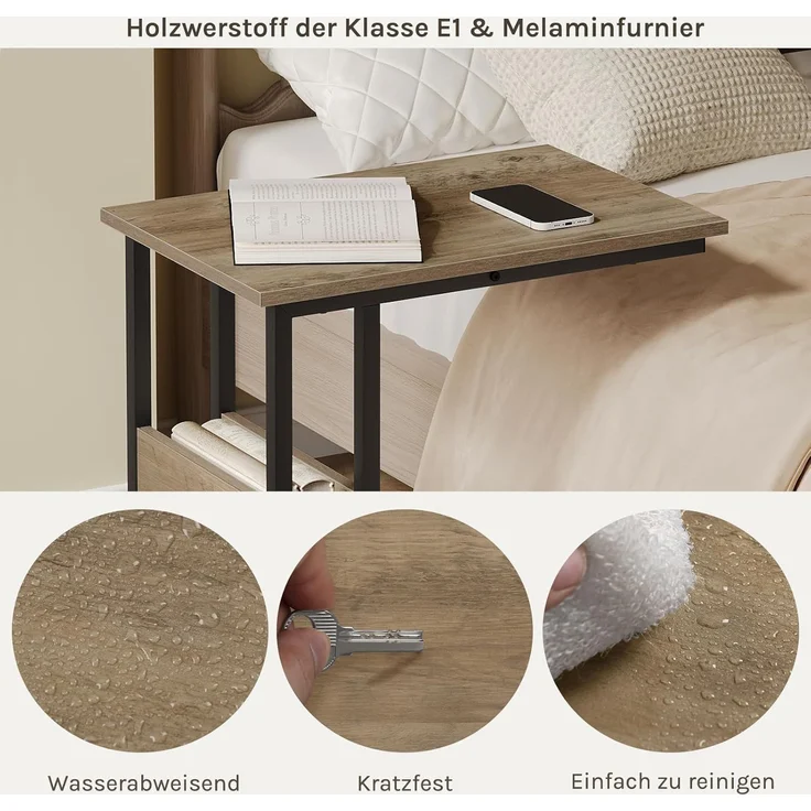 Woltu Beistelltisch (1-St), Kaffeetisch Couchtisch Sofatisch aus Metall MDF – Bild 6
