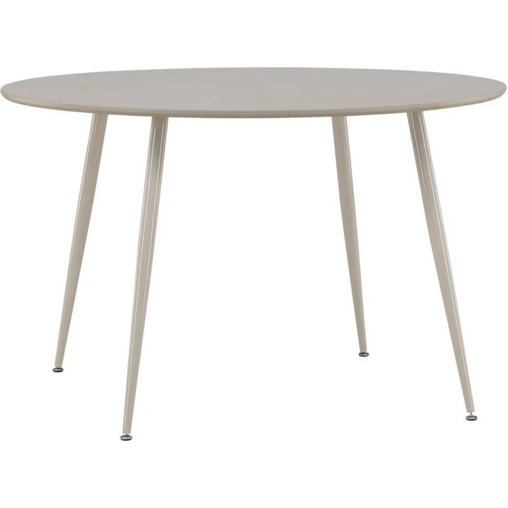 Venture Home Esstisch Plaza, runder Esstisch in einladendem Beige, einheitlich, Ø 120 cm, Esszimmertisch, MDF, Stahlbeine, rund, harmonisch, einladend – Bild 2