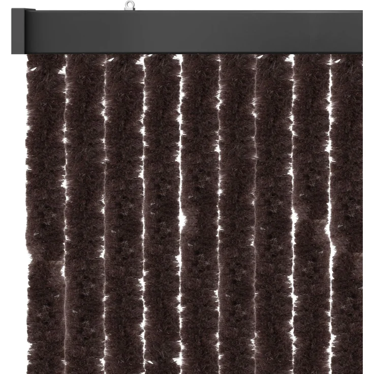 Flauschvorhang 80x220 cm in Unistreifen braun, perfekter Insekten- und Sichtschutz für Ihre Balkon- und Terrassentür, viele Farben – Bild 1