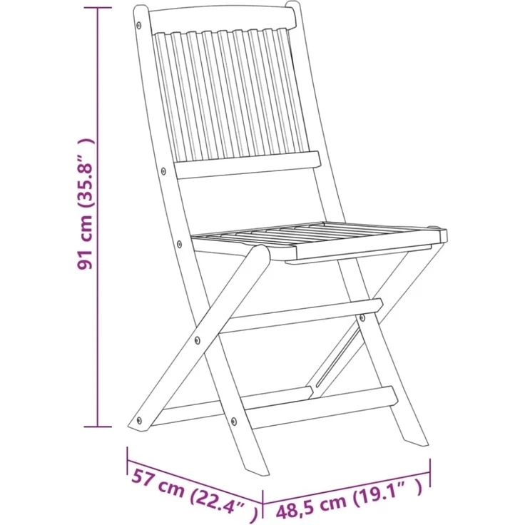 vidaXL 7-tlg. Garten-Essgruppe Massivholz Akazie 3086999 – Bild 4