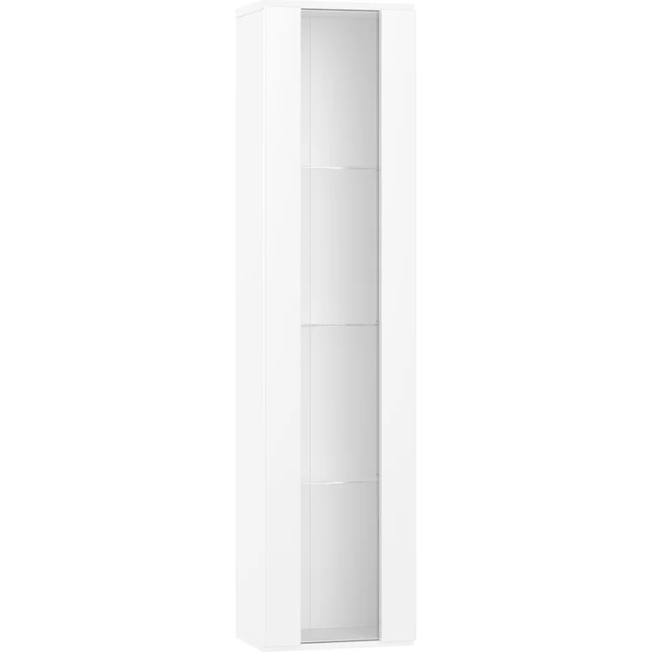ZUBALIYA Vitrine, mit LED-Beleuchtung, mit App-Steuerung, mit Glasböden, wandmontierbar, H 170 × T 40 × B 29 cm, Weiß, Spanplatte – Bild 20