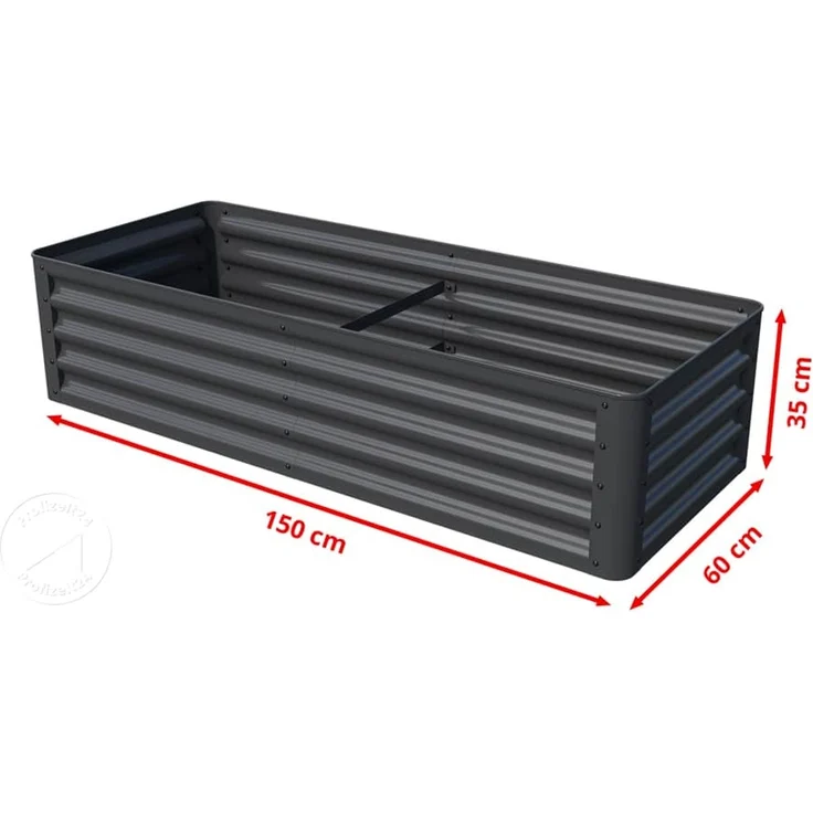 PRIMEYARD Hochbeet LUCA anthrazit Stahlkonstruktion 150x60x35 cm – Bild 6