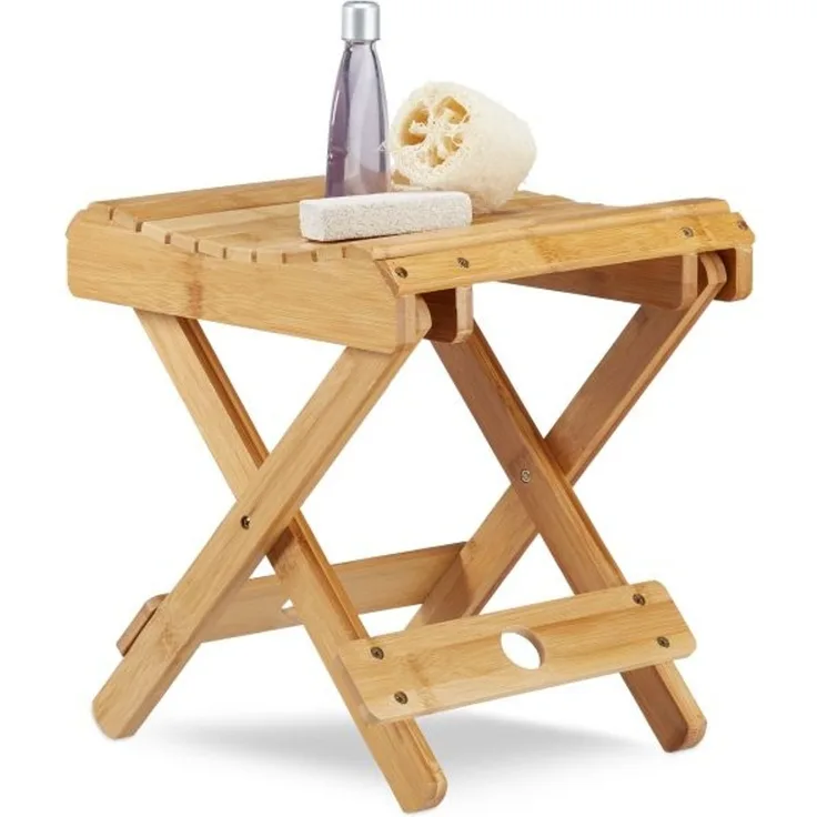 Relaxdays Bambus Hocker zum Klappen