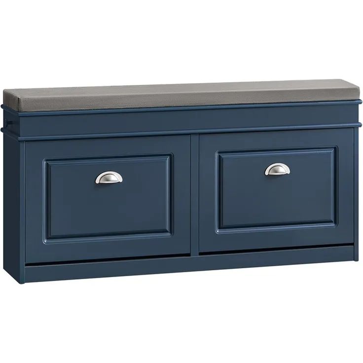 SoBuy FSR64-B Schuhbank, MDF, Lackiert, Dunkelblau, 104 x 51 x 24 cm