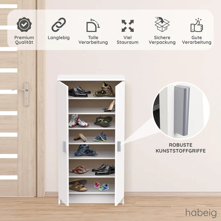 habeig Schuhschrank Schuhschrank Kommode Schrank Holz Schuhregal Kleiderschrank – Bild 4