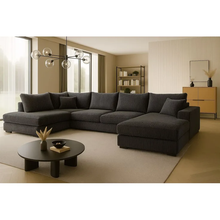 Ecksofa FABIO 328x182 cm mit Schlaffunktion, Bonellfederkern und Bettkasten