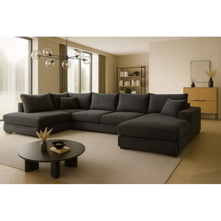 Ecksofa FABIO 328x182 cm mit Schlaffunktion, Bonellfederkern und Bettkasten – Bild 1