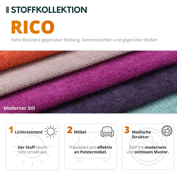 Wohnlandschaft Alia (Farbe: Rico 12) – Bild 8