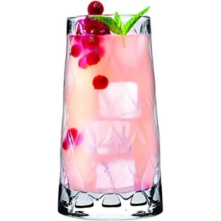Pasabahce Gläser-Set Leafy Longdrinkglas, 4-tlg, Glas, 450 ml, 3er Set für stilvolle Drinks & Alltag – Bild 2