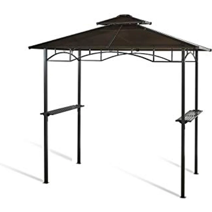 GRASEKAMP Ersatzdach Hardtop BBQ Pavillon 1,5x2,4m aus Polycarbonat, wasserabweisend, braun – Bild 4