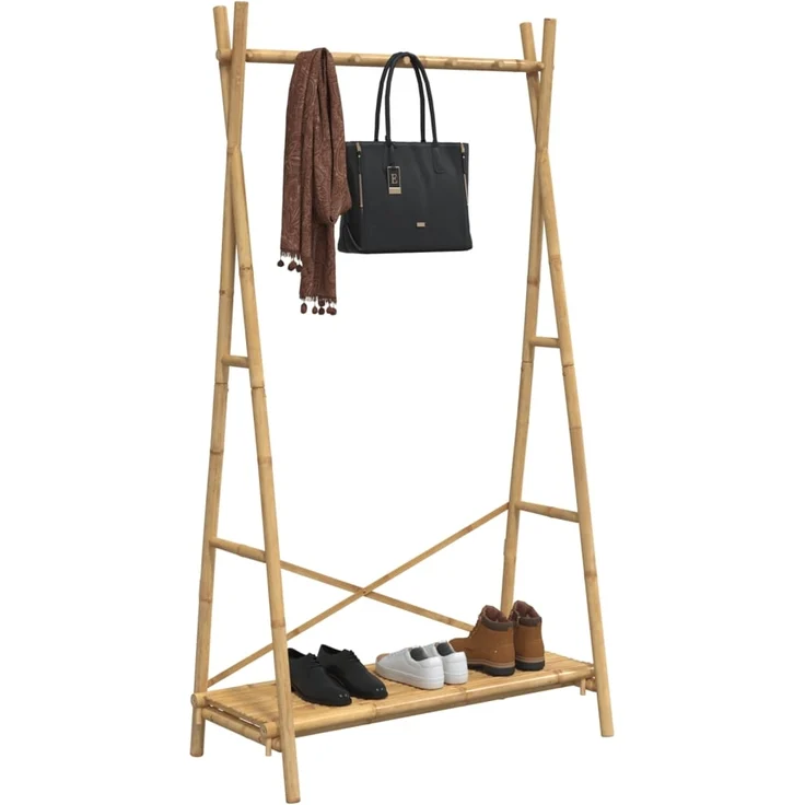 vidaXL Kleiderständer mit Ablage 102x50x190 cm Bambus 368033 – Bild 3