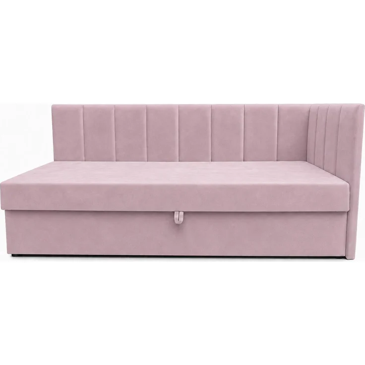 KRISAN MÖBEL Polsterbett TEDY in Rosa 90 x 200 cm mit Bettkasten, gepolstertem Kopfteil und praktischem Stauraum, modernes Einzelbett für Kinder- und Jugendzimmer – Bild 2