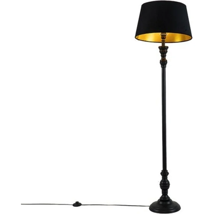 Qazqa Stehlampe Classico, ohne Leuchtmittel, E27, Schwarz, Klassisch / Antik, Holz, 1-flammig – Bild 4
