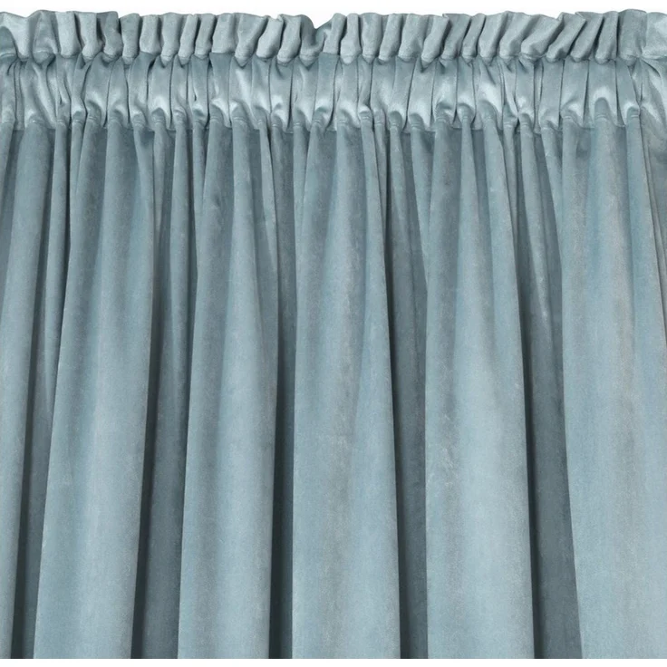 Samtvorhang Velours Vorhänge zum Wohnzimmer Prachtvoll Elegant hellblau 140x270 cm Kräuselband – Bild 3